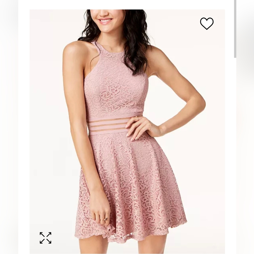 City Studio Fit and Flare Dress Juniors Size 3 in Pink from Macy's